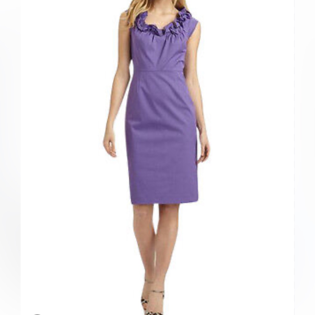 Nwot Elie Tahari Purple Roxanna Ruffle Dress